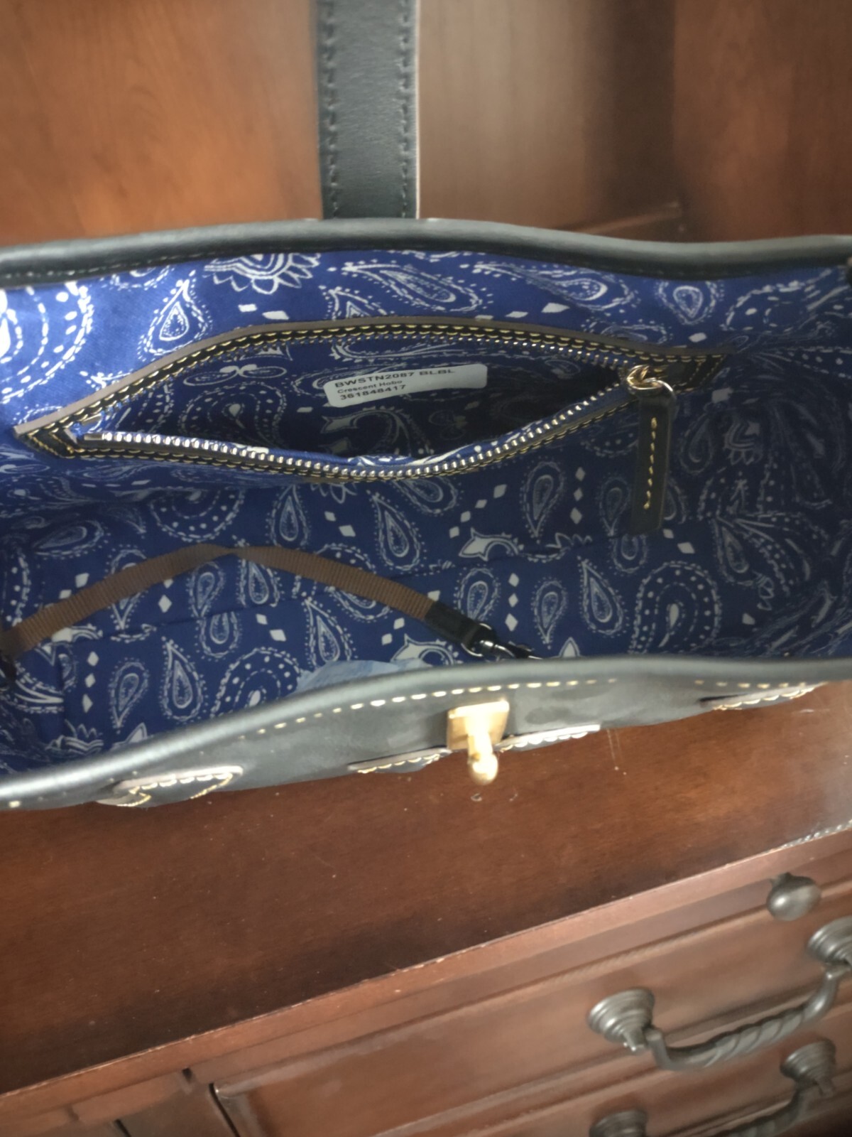 Dooney & Bourke Western Crescent Hobo Shoulder Bag Black Leather