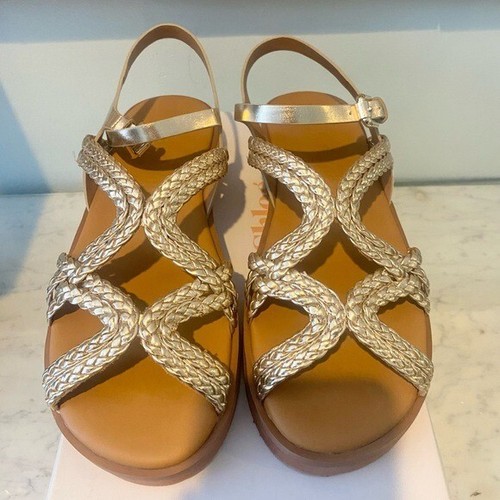 NEU See by Chloé Sansa Plateau-Sandalen mit gewebten Riemen Größe 7,5 - Bild 4 von 6
