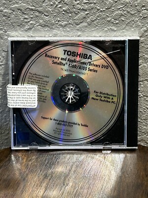 Toshiba A100/A105 Satellite Drivers & Applications DVD Recovery Set