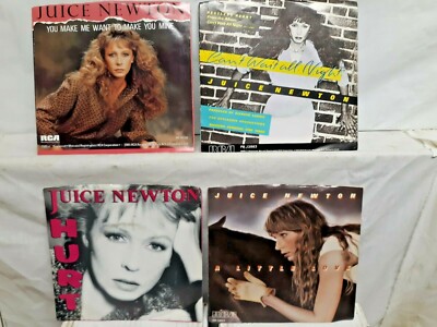 Juice Newton A Little Love,Can't Wait,Hurt & Make You Mine 45 RPM Records Lot(4)