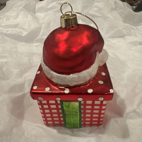Raz Imports Pup In A Present Christmas Ornament - Thumbnail 2