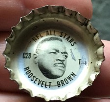 1966 Roosevelt Brown Coke Bottle Cap NFL All Stars Good Condition HOF&rsquo;er