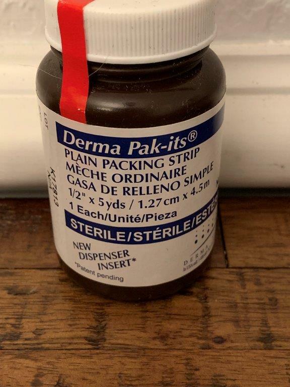 Derma Sciences PakIts Iodoform Gauze Plain Packing Strips 1/2'' x 5