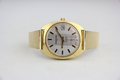 Ancora 43 Handaufzug mechanisch Cal. Unitas 6380 Herrenuhr vergoldet # 7988
