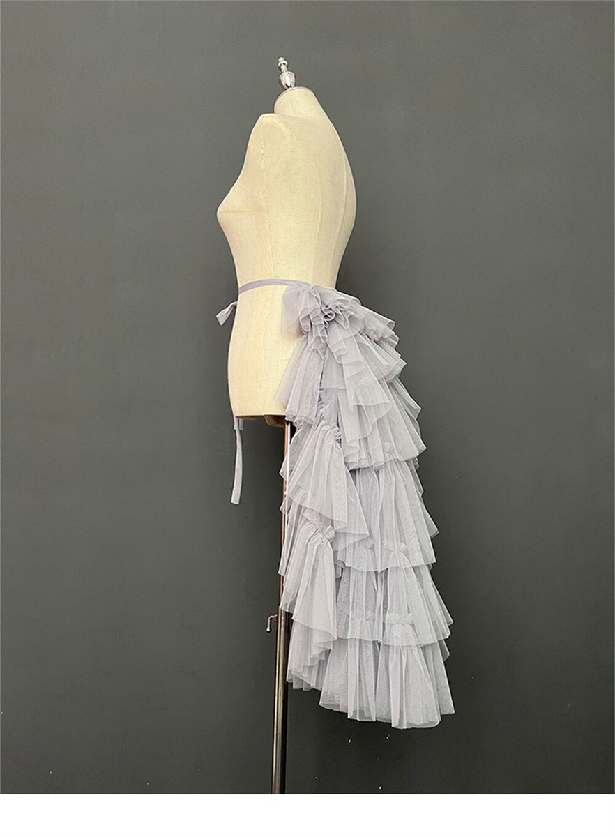 Womens Back Tulle Skirt Ruffles Mesh Tiered Layered Skirts