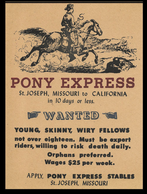 Pony Express Poster Emigrant Ad And Pony Express Album | National