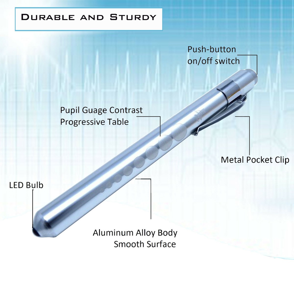 Aluminum Diagnostic Penlight Set Of 8 Assorted Color Aluminum Penlights ...