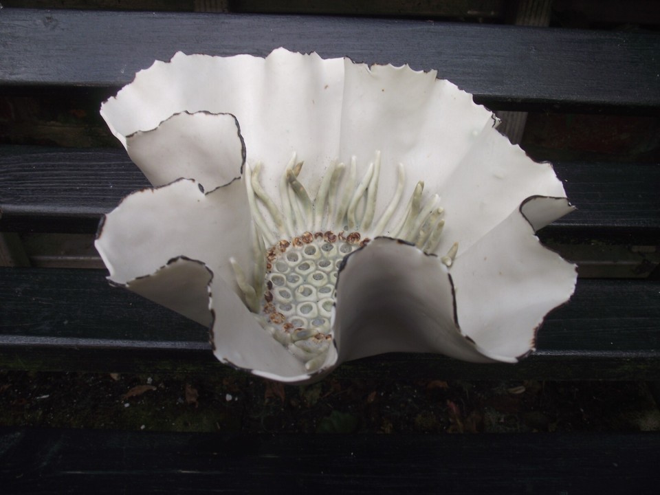 Vtg Hand Crafted Studio Art Pottery Freeform Flower Head Bowl eBay