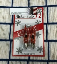CARDof2 new C7 AMBER FLICKER FLAME LIGHT BULB E12 candelabra flickering 7  ship 