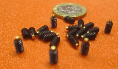 Kmac Alloy Steel Set Screws, Brass Tip, 6-32 x 1/4" Thread Length, 20 Pcs