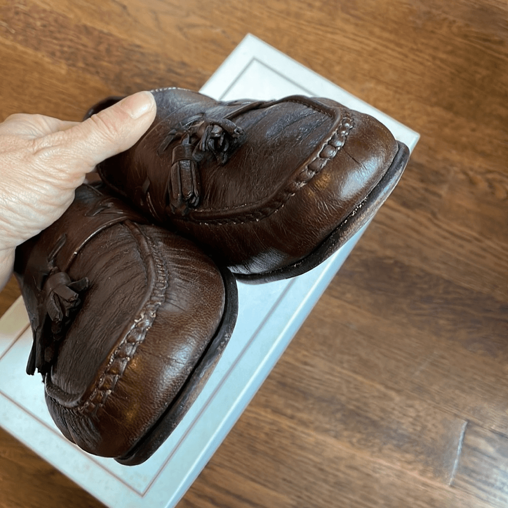 E.T. Wright Tassel Deerskin brown leather slip on loafers | eBay display picture 3