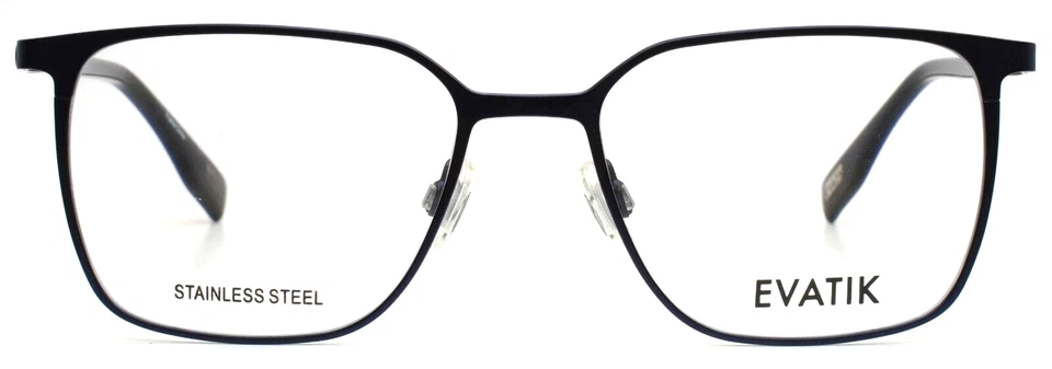 Anteojos EVATIK 9263 M101 azul marino cromados para hombre de borde completo cuadrado 53-18-145 B:42 Foto 2 de 4