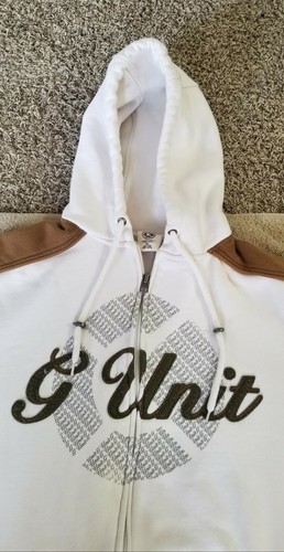 THE G-UNIT SCHWERGEWICHT UNISEX GRÖSSE XL WEISS BRAUN VOLLREISSVERSCHLUSS KAPUZENPULLOVER RN #112078 - Bild 2 von 4