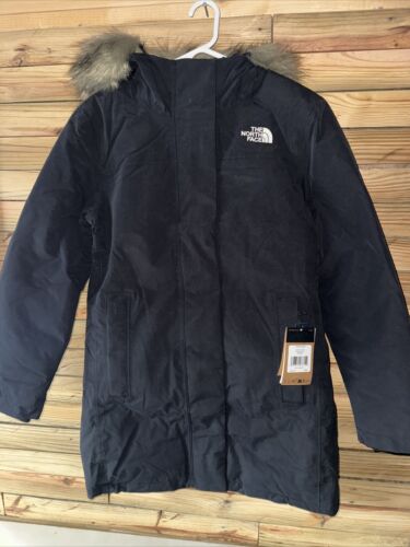 MD. Womens The North Face Arctic Parka Down Warm Winter Jacket - Black / Tan Fur