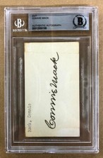 Connie Mack Signed Autographed Slabbed Index Card Beckett Ex Condition
