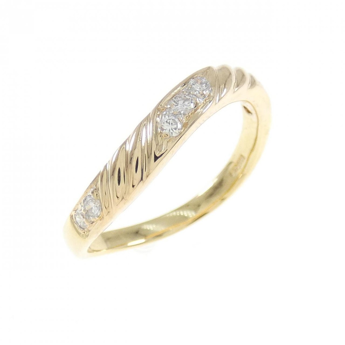 Authentic K18YG K18WG Diamond Ring 0.14CT #260-006-413-5533 Authentic K18YG K18WG Diamond Ring 0.14CT #260-006-413-5533