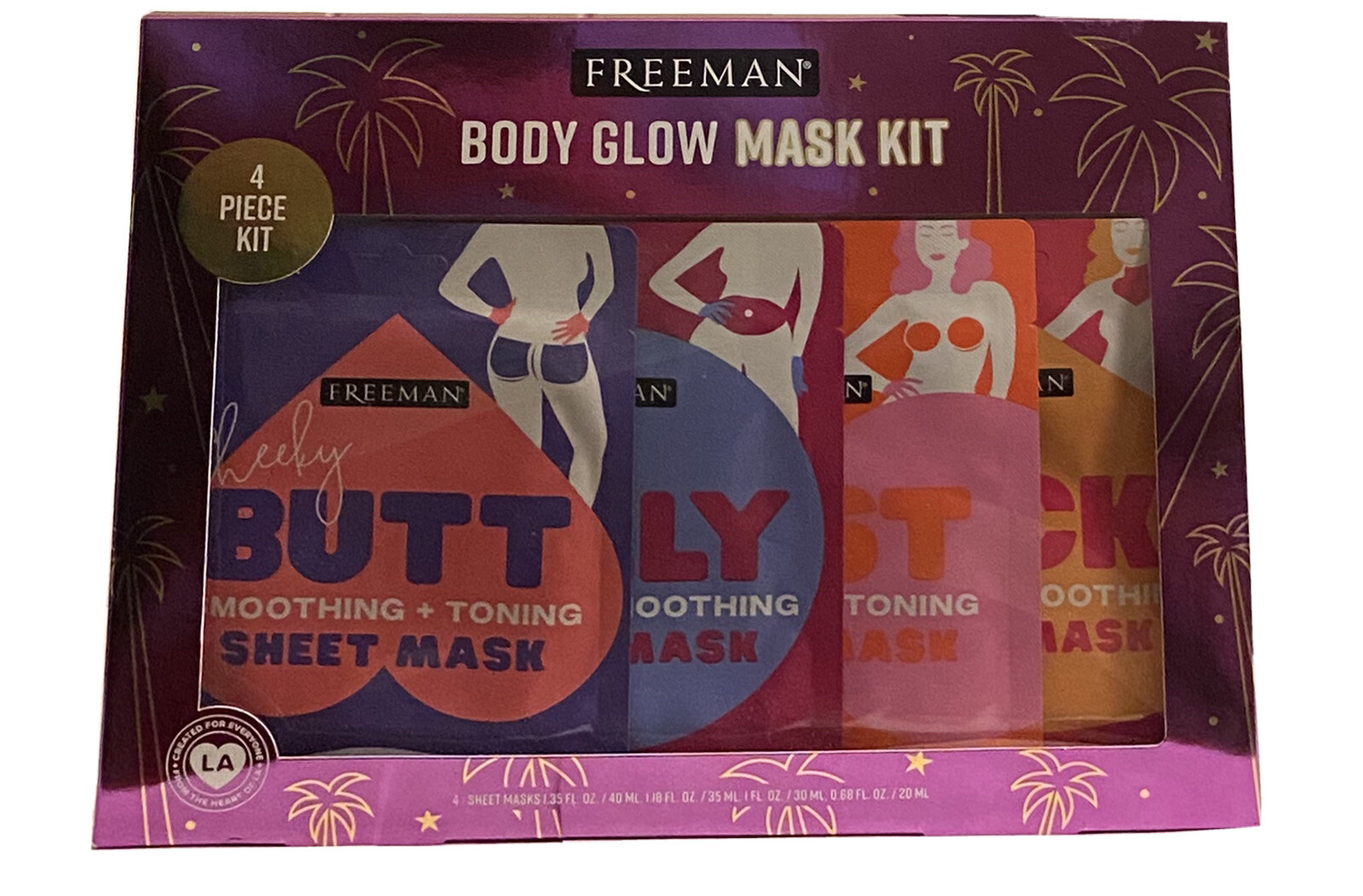 Freeman Beauty Body Glow Sheet Mask Kit Butt Bust Belly Neck 2 Kits for sale online eBay