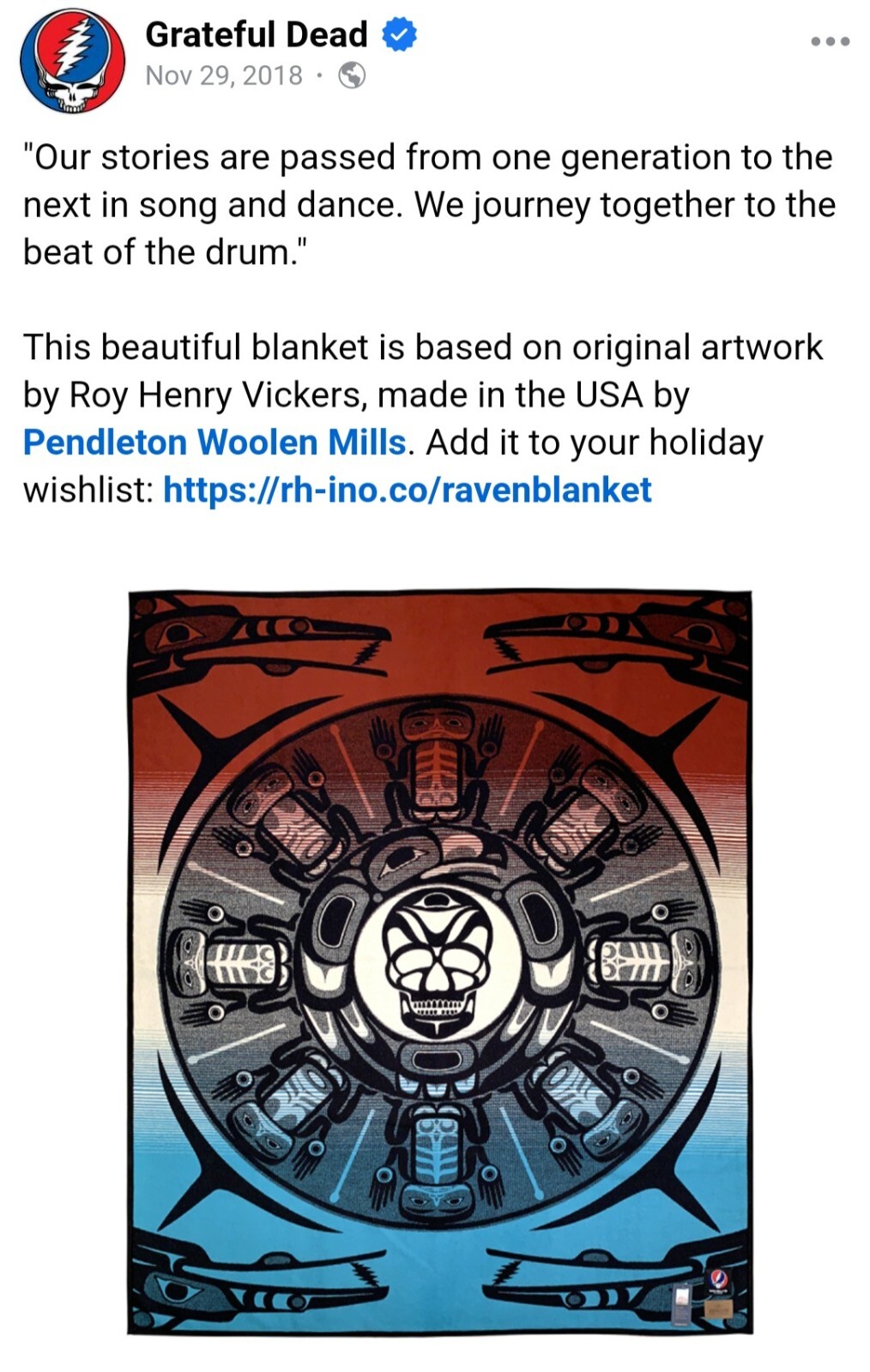 Grateful Dead Pacific Northwest Boxset Pendleton Blanket 2018, 1 of