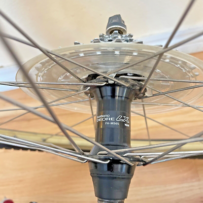 Vintage Shimano Deore LX Wheel Set Black Gold Mavic 221 Rims