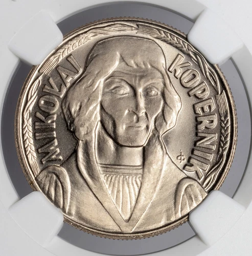 1968 Poland 10 Zlotych Coin, NGC MS 66