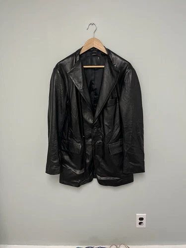 $2995 New R13 Belt Collar Leather Jacket Small Goth Glam Rock Owens Avantgarde image 5