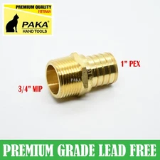 4 PCS 1" PEX x 3/4" Male MIP Thread Brass Adapter- Crimp fittings (LEAD-FREE)