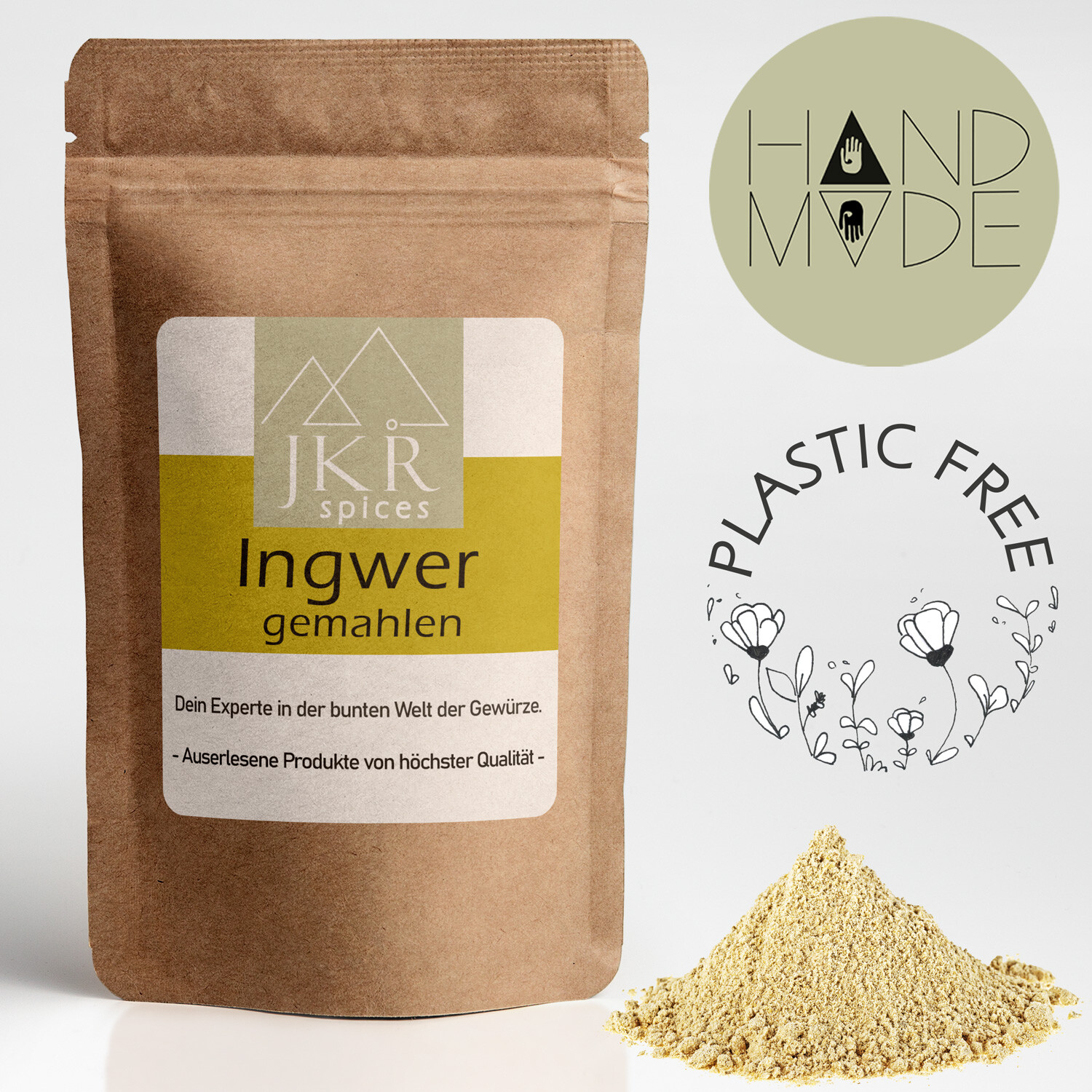 1000g Ingwer gemahlen Ingwerpulver Ingwerwurzel Ingwer Tee plastikfrei verpackt