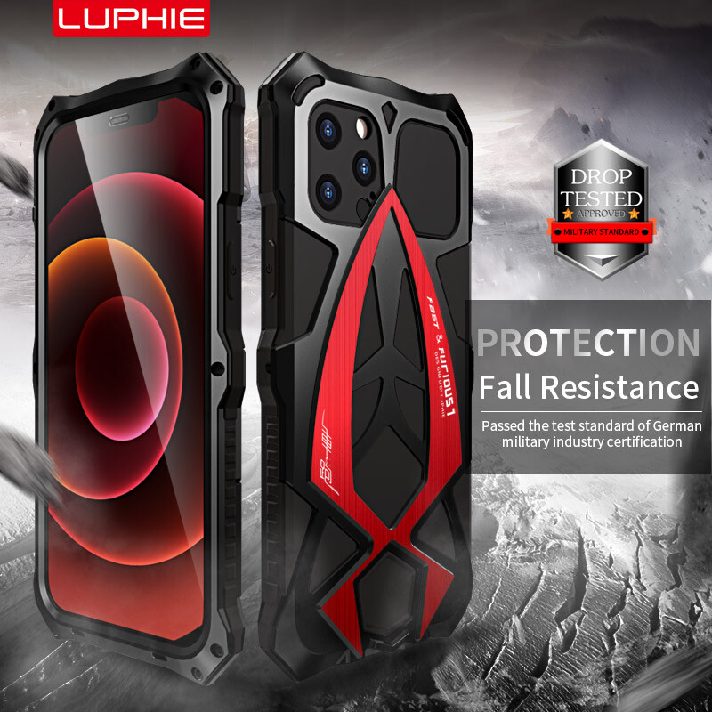 For iPhone 16/15/14/13/12/17 Pro Max LUPHIE Man Heavy Duty Aluminum Metal  Case