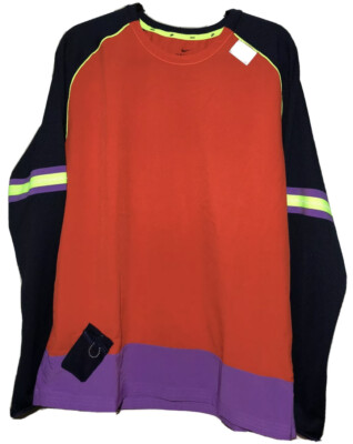 NIKE WILD RUN LONG-SLEEVE RUNNING TOP MULTICOLOR MEN'S SIZE LARGE CJ0739 