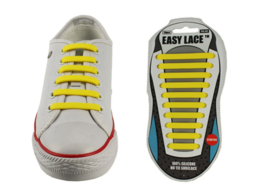 Lacci per scarpe elastici in silicone giallo confezione da 20pz eBay