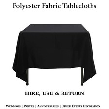70x70" Square Table Covers Polyester Fabric Party Table Cloths for HIRE ONLY