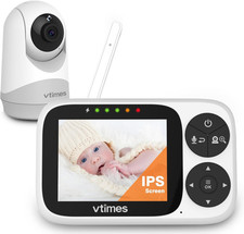 Video Baby Monitor with Night Vision, 3.2" Screen, 1000ft Range, Portable