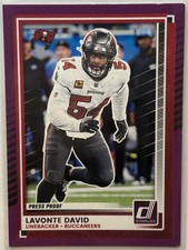 2025 Panini Donruss - Lavonte David #183 Purple Press Proof Buccaneers