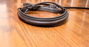 Edgewood fancy padded wide noseband, brown cob for bridle original stitch
