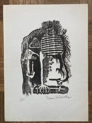 Xylography by Segio Schmidt, 1965 - Club de Grabado de Montevideo. Signed