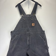 Carhartt Loose Fit Duck Insulated Bib Overalls RO-27 Double Knee SIZE L Regular
