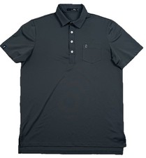 RLX Ralph Lauren Polo Shirt Mens Medium Gray Chest Pocket Golf Performance