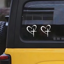 Cross Sticker Decal, Hart Cross Stickers, Decal Vinyl Sticker for Notebook, Car