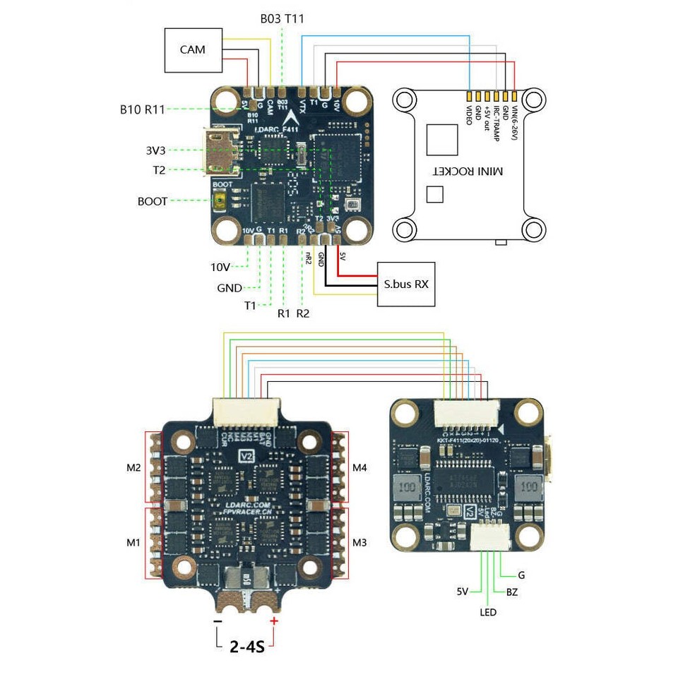LDARC T20 Flight Controller Tower Stack F411 with 4in1 30A ESC 2-4S ...