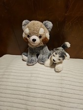 Stuffed Animal Plush Lot Create Imagine Husky & Fiesta Gray Wolf Set