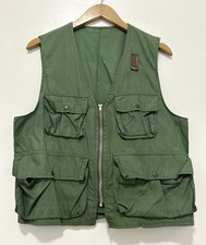VINTAGE 70'S 80'S OUTDOOR COTTON GREEN SEA FOAM TEAL MULTI POCKET HUNTING VEST M