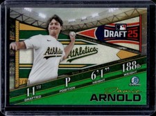 2025 Bowman Draft Jamie Arnold Night Chrome Green Refractor #/99 Athletics
