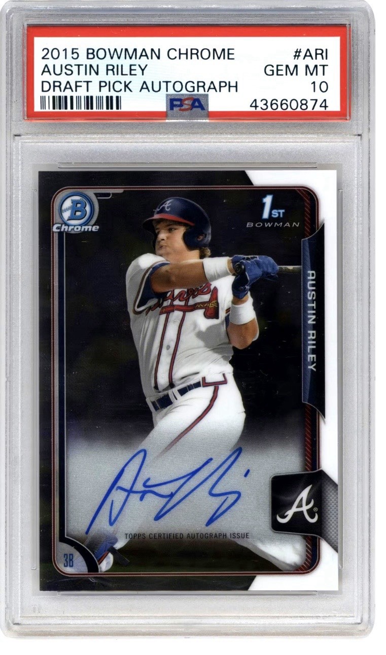 2015 Bowman Draft - Chrome Draft Pick Autographs Austin Riley #BCA-ARI (AU, RC)