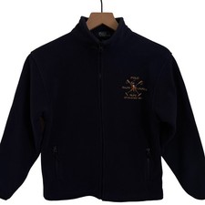 Polo Ralph Lauren Boys Vintage 1/4 Zip Fleece Shirt Crest Spellout M 12/14