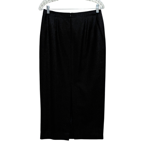 Vintage Dark Gray 100% Wool Skirt Size 10 (28x34) Long Midi Pencil Lined Classic - Picture 2 of 11