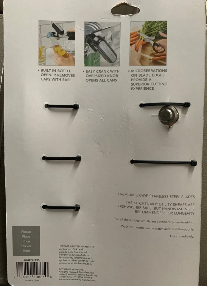 KitchenAid Abridor de Latas Rosa y Naranja Tijeras de Agarre Suave Juego KO387OHP4A Foto 2 de 4