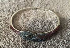 Authentic Swarovski Crystal Snake Cuff Bracelet Elegant Ombré Jewelry