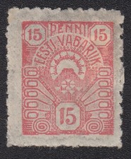 TIMBRE Estonie 1919-1920 15 penni rose neuf