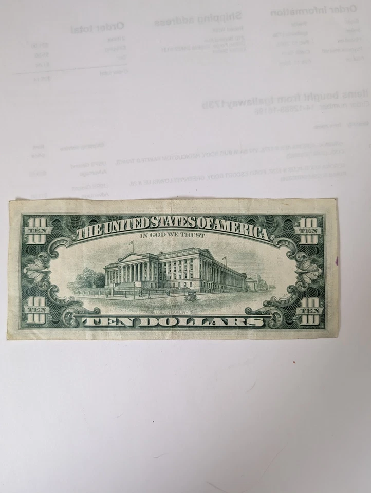 10 dollar off set birthday note-10/1/63=1/10/67=1/01/63=10/7/56 - Image 2 of 2