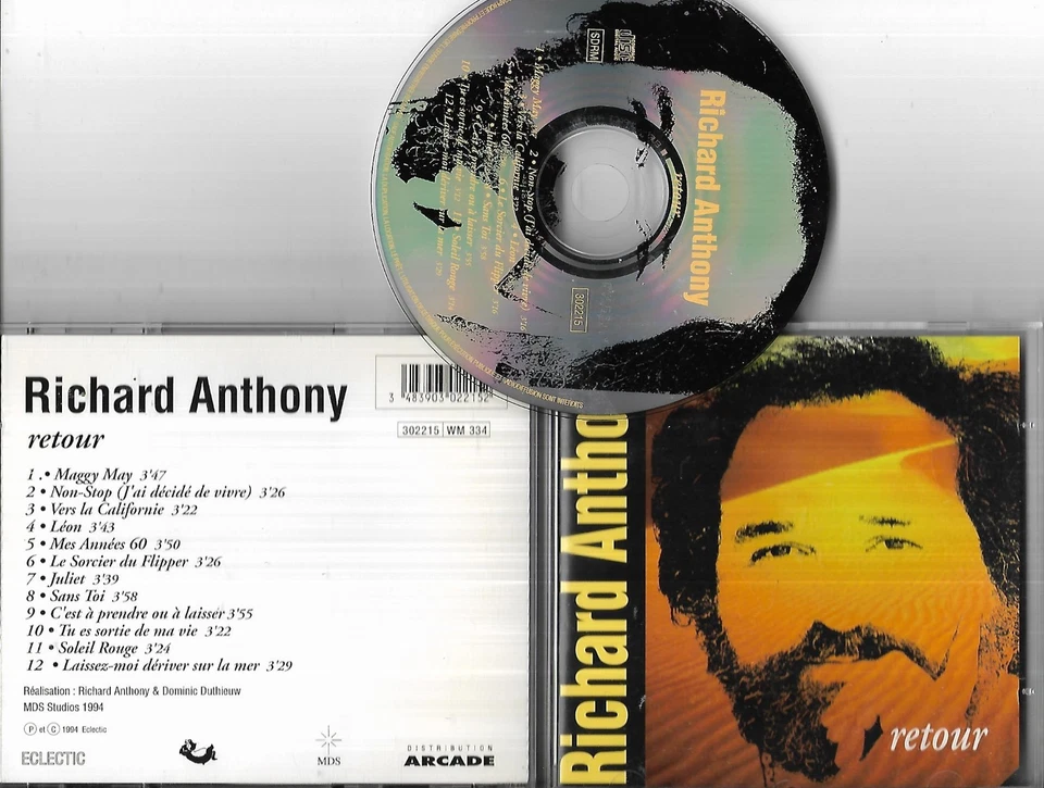 CD 12 TITRES RICHARD ANTHONY RETOUR DE 1994 Eclectic – 302215 - Photo 1/1